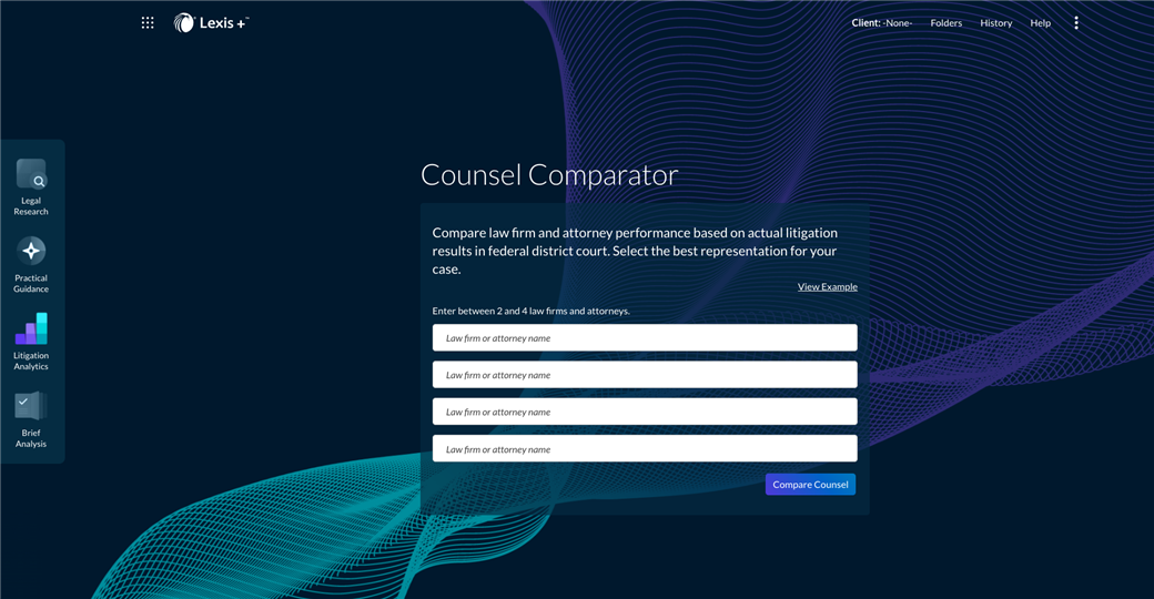 Lexis+ Litigation Analytics Counsel Comparator