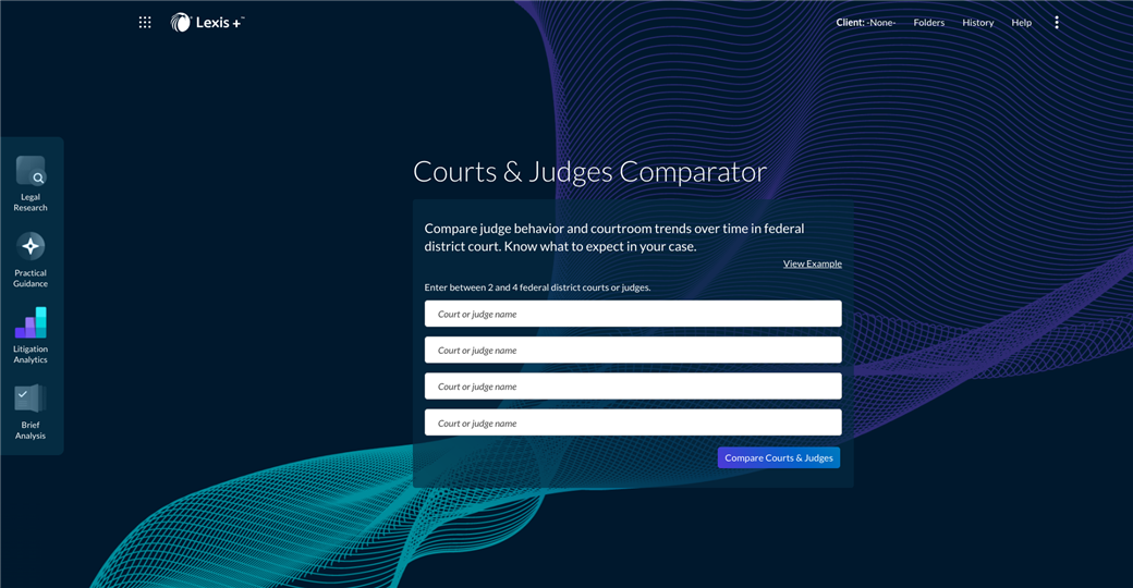 Lexis+ Litigation Analytics Courts & Judges Comparator