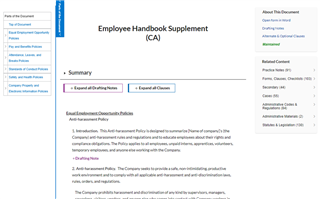 image of California Employee Handbook Supplement Homepage