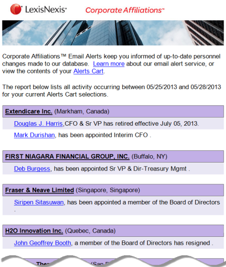 Corporate Affiliations Executive Alerts<br /> /Corporate Affiliations Executive Alerts<br />