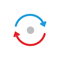 An icon with red arrow pointing up to represent a bulk delivery API providing a bulk of updated data