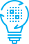 Icon of a lightbulb filled with intellectual data available in data as a service