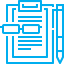 Icon of a document on a clipboard