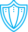Icon of data systems in the shape of a shield