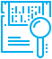 An icon of data being examined by a magnifying glass and extracted