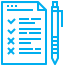 An icon of a checklist where metadata is applied to various data types and data sources