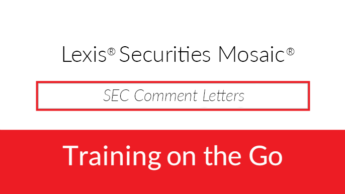 SEC Comment Letters SEC Comment Letters