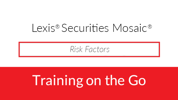 Risk Factors Risk Factors