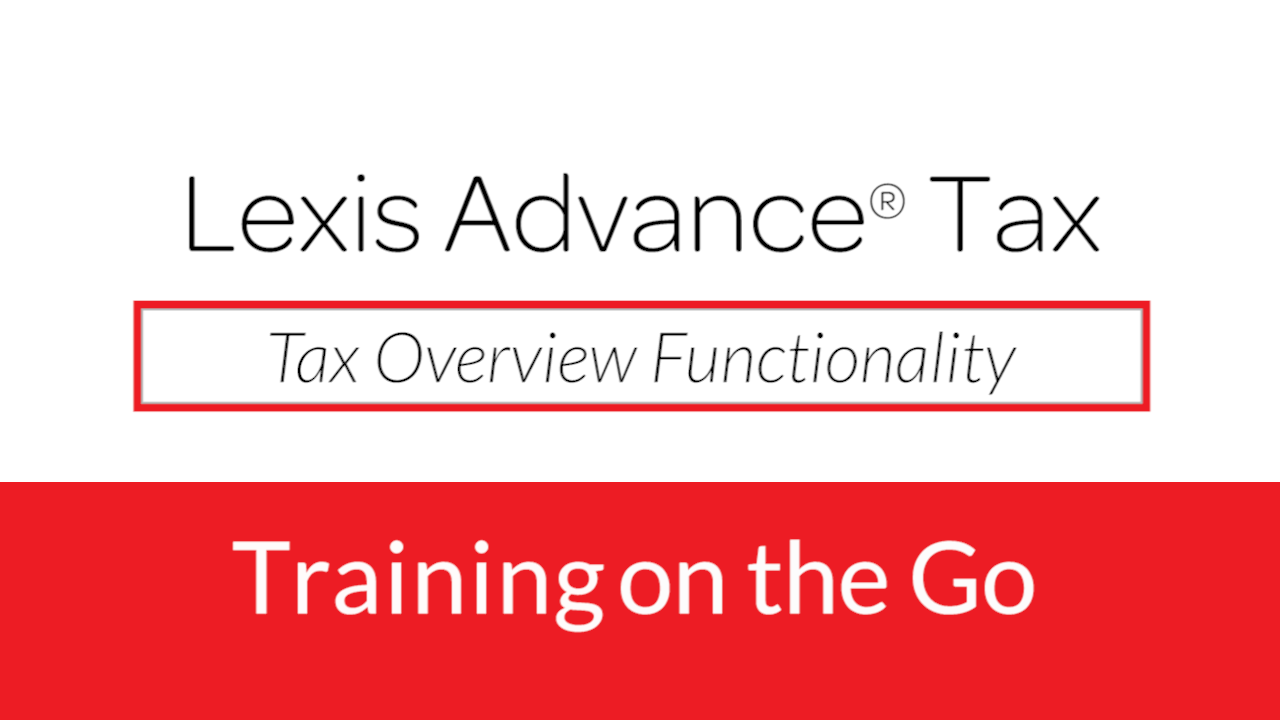 Tax Overview Functionality