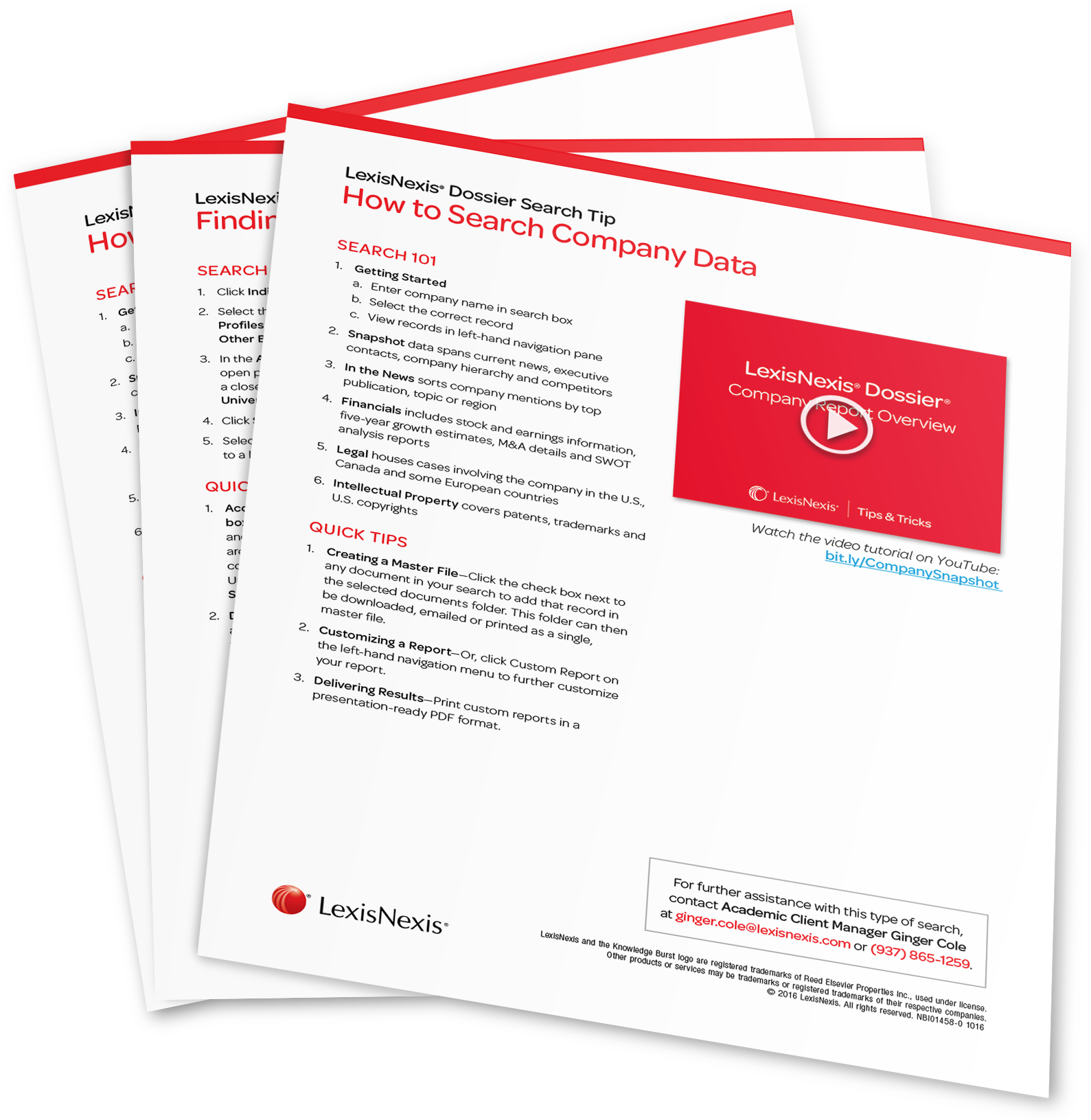 Cover of a downloadable tip sheet on how to search company data