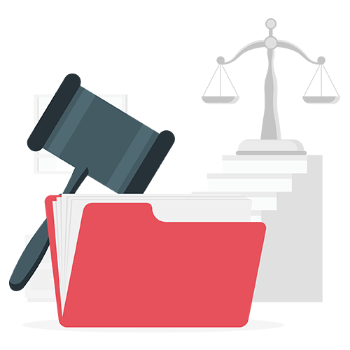 An icon of a gavel and scales representing legal sources