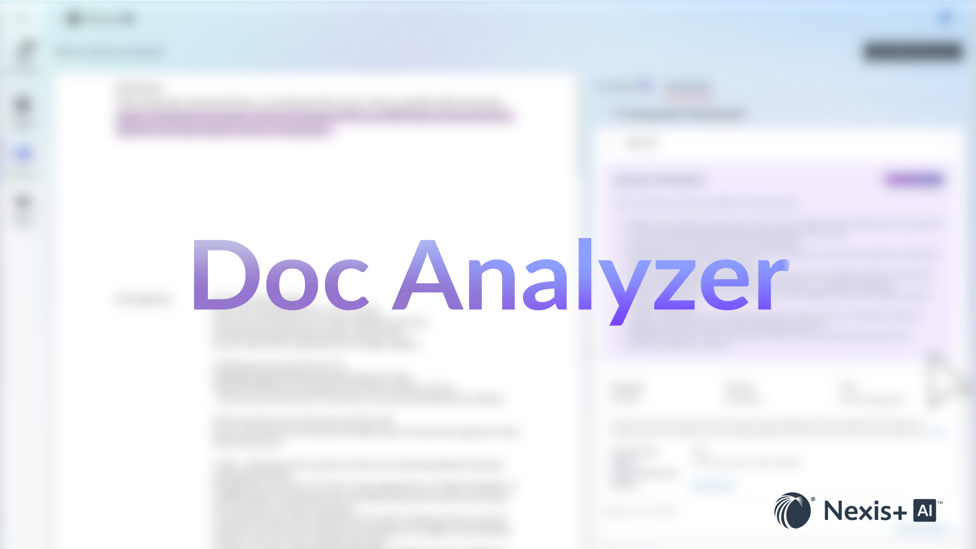 A video showcasing the document summarization feature of Nexis+ AI, illustrating a user selecting a document and activating the summarization tool. The video highlights the tool's ability to quickly generate concise summaries, while citing where in the document the responses came from. The user demonstrates how to extract data related to companies mentioned in the summary, emphasizing the feature's ability to help with company research.