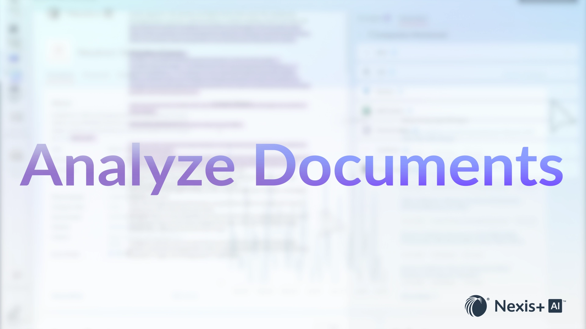 A video showcasing the document summarization feature of Nexis+ AI, illustrating a user selecting a document and activating the summarization tool. The video highlights the tool's ability to quickly generate concise summaries, while citing where in the document the responses came from. The user demonstrates how to extract data related to companies mentioned in the summary, emphasizing the feature's ability to help with company research.